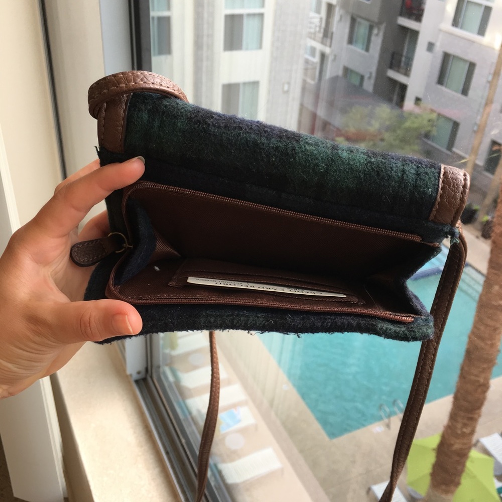 Navy and forest green plaid crossbody - Picture 3 of 8